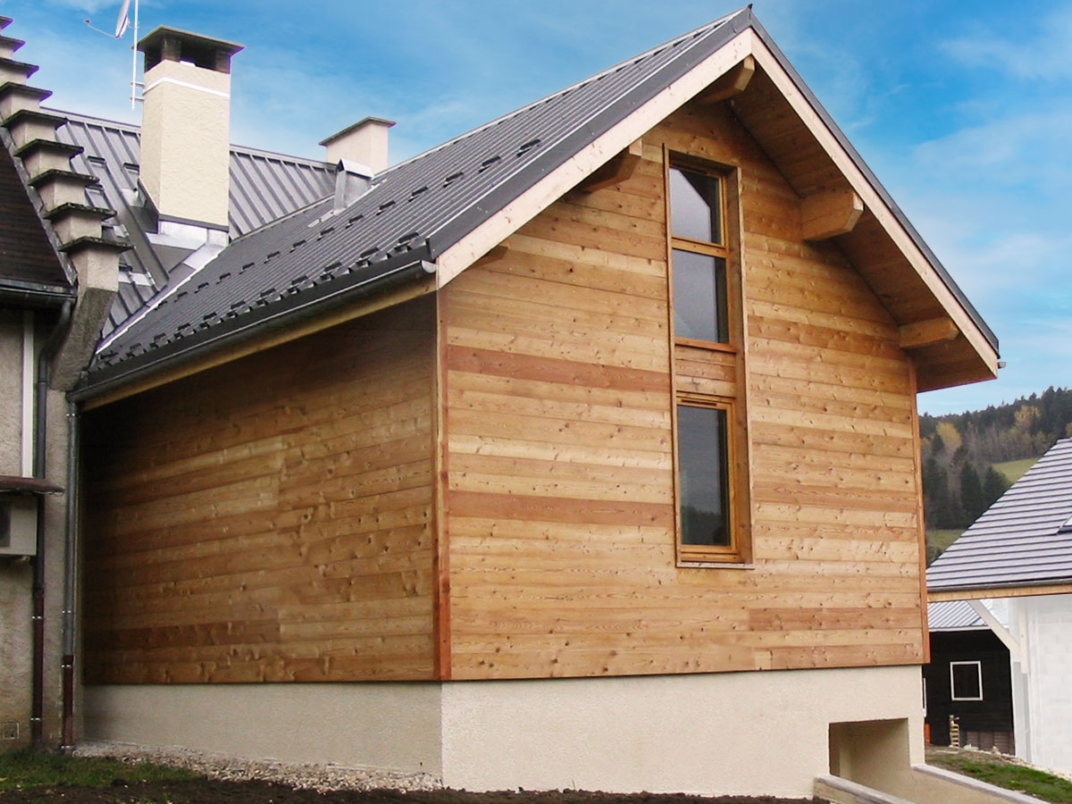 Extension en bois sur cave en maçonnerie