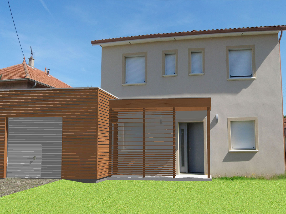 Garage en extension d'une maison individuelle à St Priest